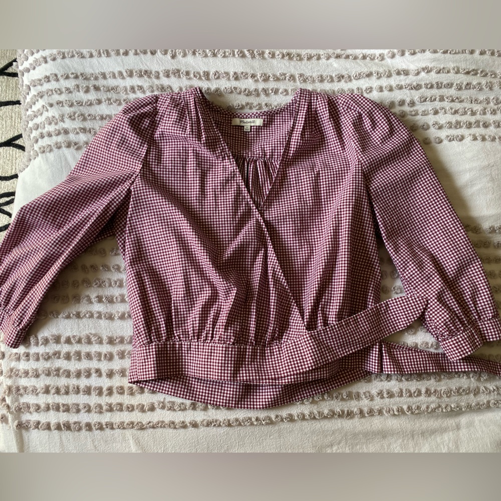 Madewell red white long sleeve